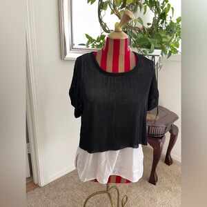 Zara Black and White Layered Crop Top